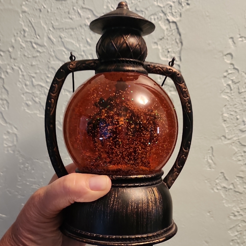 Musical Vintage-Style Lantern with Bronze Finish Christmas Nativity Scene Inside - Picture 4 of 4